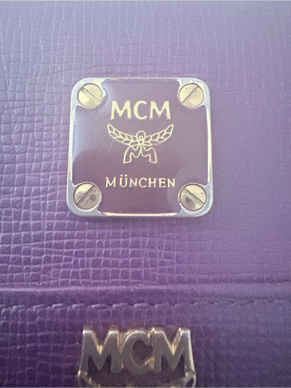 MCM Purple Leather Trifold Wallet- EUC - Picture 2 of 16
